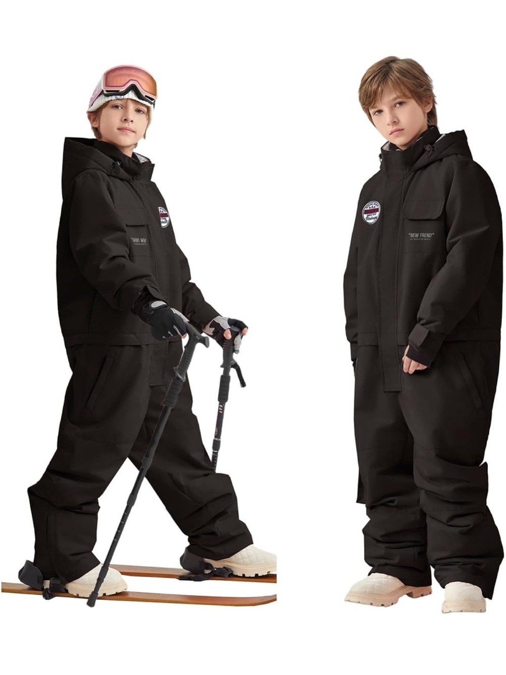 NWOT HOTIAN Boys/Girls One Piece Ski Suit Overalls Windproof Waterproof - Picture 8 of 9